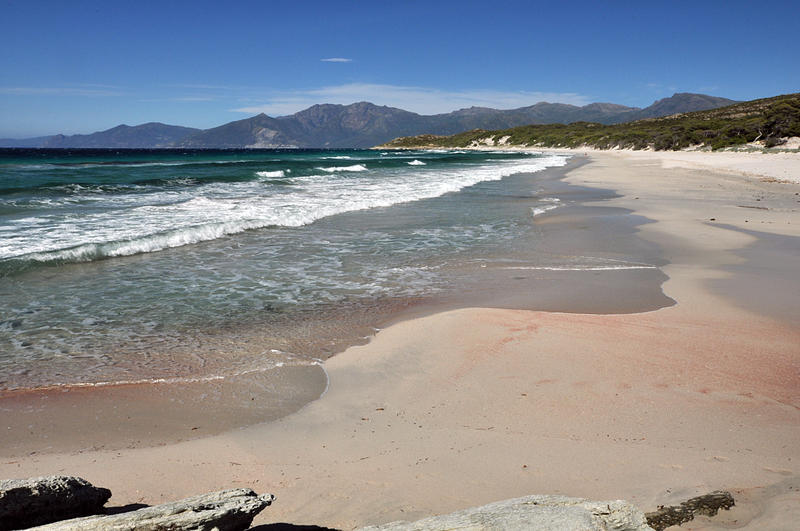 Plage Saleccia, a remote beach in the Desert des Agriates, northern Corsica