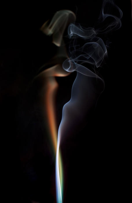 colorful pattern of ethereal smoke vapours
