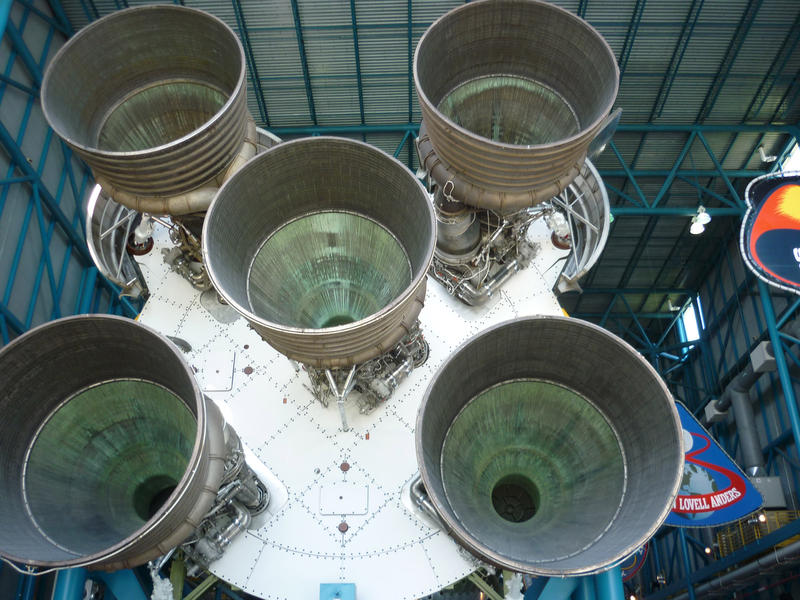 looking at the bottom of a rocket