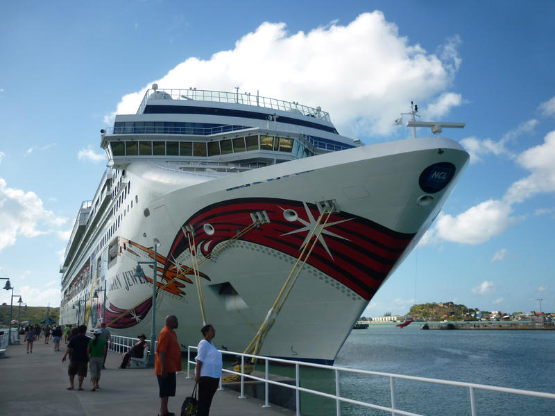 a cruise ship docked at st johns, us virgin islands