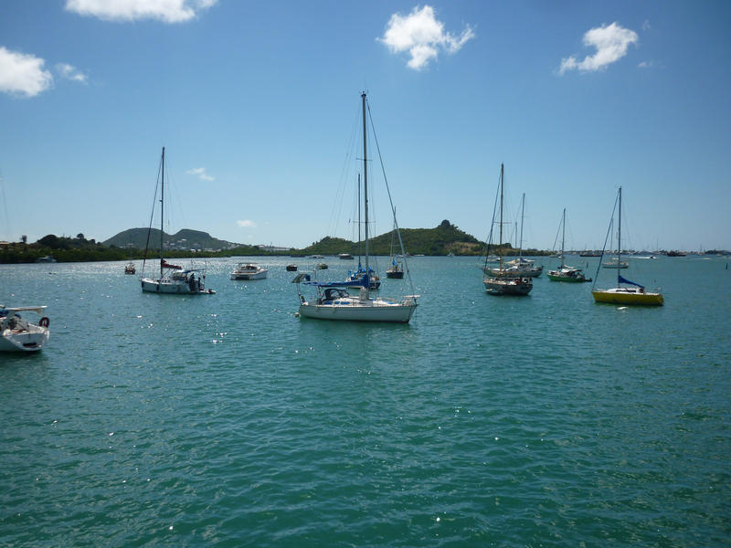 yachts anchored off the island of st maarten