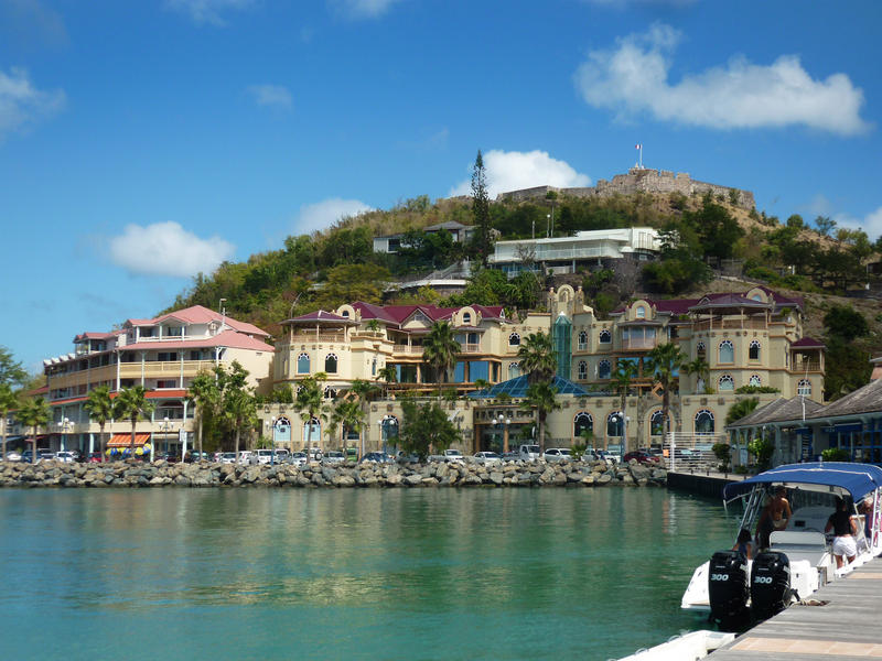 historic fortifications and a modern marina development, st maarten