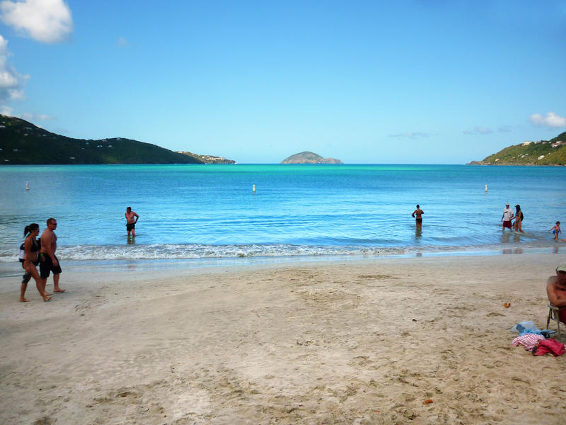 a sandy beach on the caribbean island of st thomas