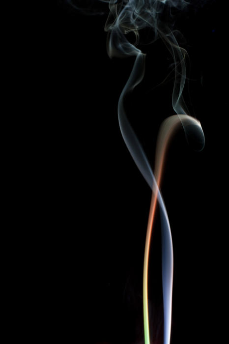 colorful pattern of glowing smoke