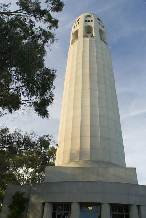 Lillian Coit Memorial Tower, famous san francisco landmark standing on top of telegraph hill