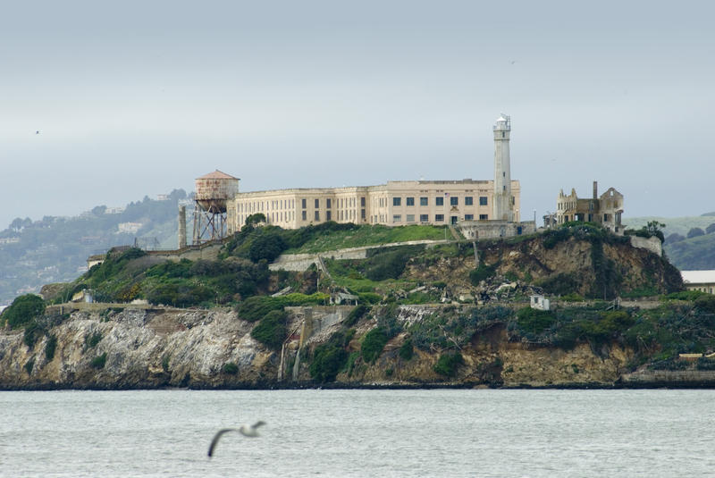 ex prison island of alcratraz, one of the most recognised islands in sanfranisco bay