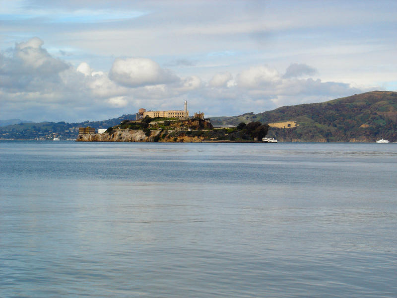 a view across san francisco bay towards alcatraz islands former prison
