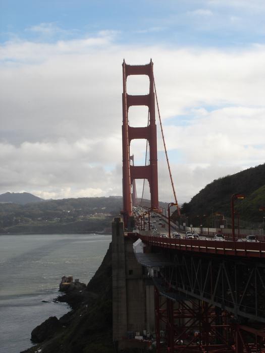 a view looking along san franciscos golden gate brisge