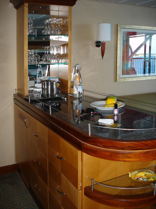 accommodation with a bar on a cruise ship