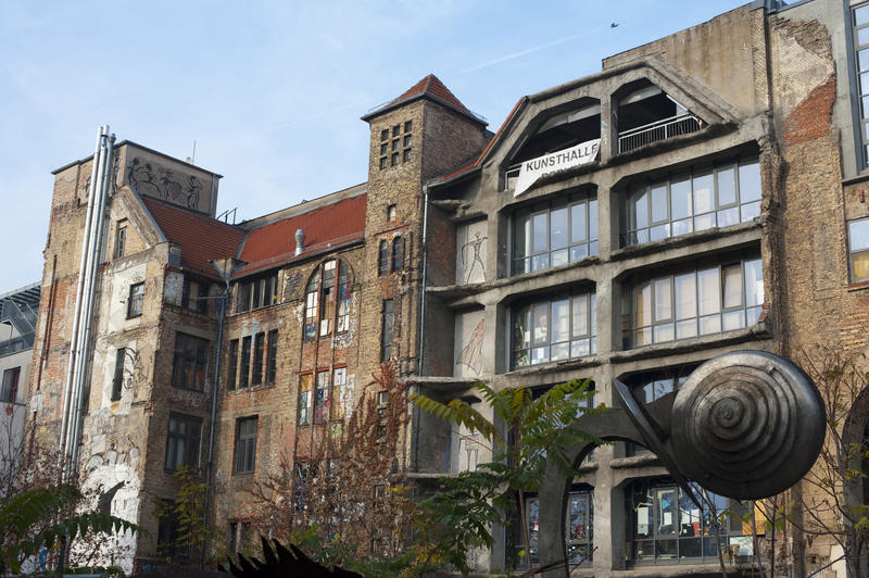 Exterior view of the Kunsthaus Tacheles, Berlin, a derelict building which up until recently housed a contemporary art squat