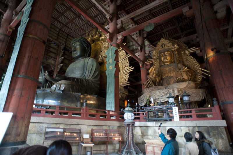 The Virocana Buddha is a japanese national treasure of the 8th century, Nara, Japan