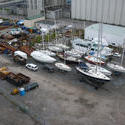 6762   Yachts on trailers in a boatyard