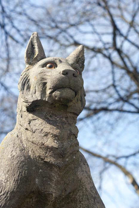 Lynx on the Cardiff Castle Animal Wall, which is a sculptured wall originally designed by Burges depicting 15 animals in the Castle Quarter of the city centre of Cardiff, Wales