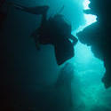 6298   Scuba divers cave diving