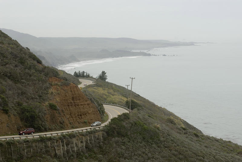 winding coastal highway one, snaking along the big sur coastline, california