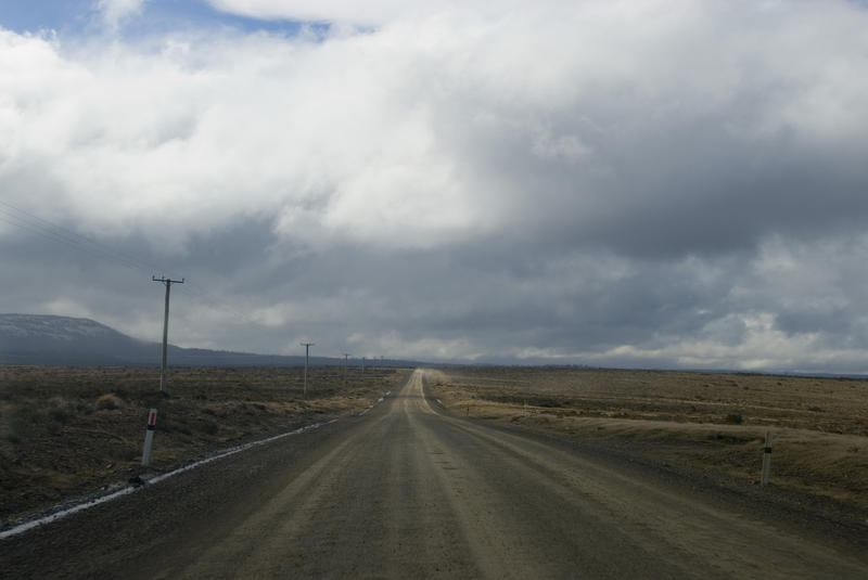 long dirt road in tasmanias great lakes region