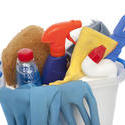 stock image 6905   A bucket of domestic cleaning products