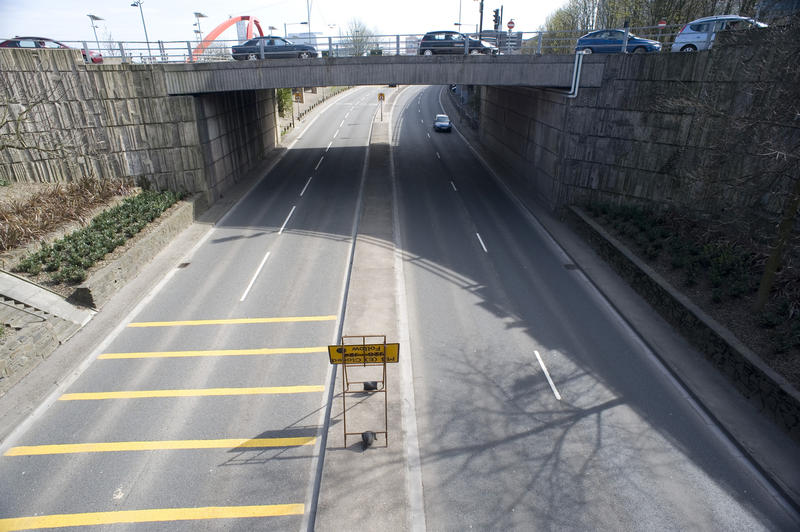 Dual Carriageway urban inner ringroad funneling traffic around a city centre