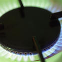 stock image 5117   lit gas burner