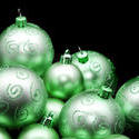 6818   Pretty shiny green Christmas baubles