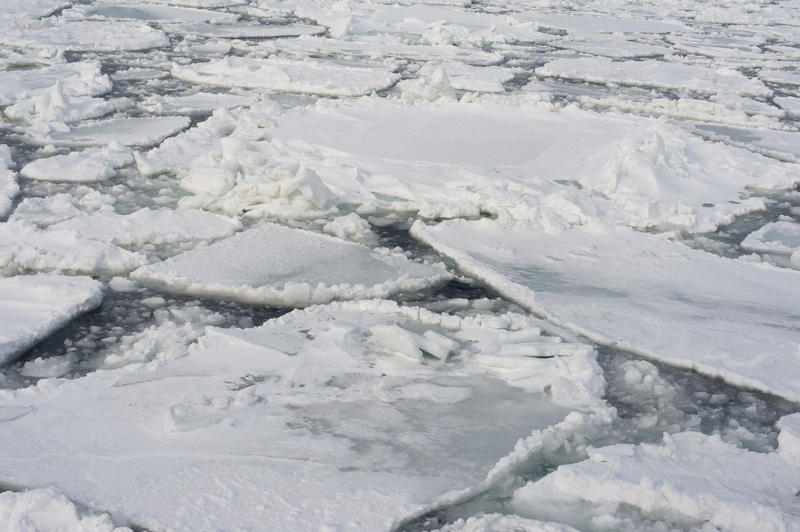 ice drift off the coast of Abashiri, Japan