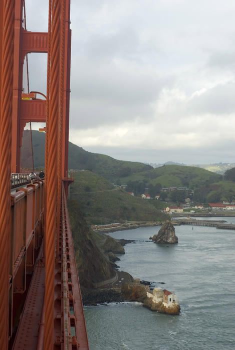 view from the golden gate bridge towards Travis Marina