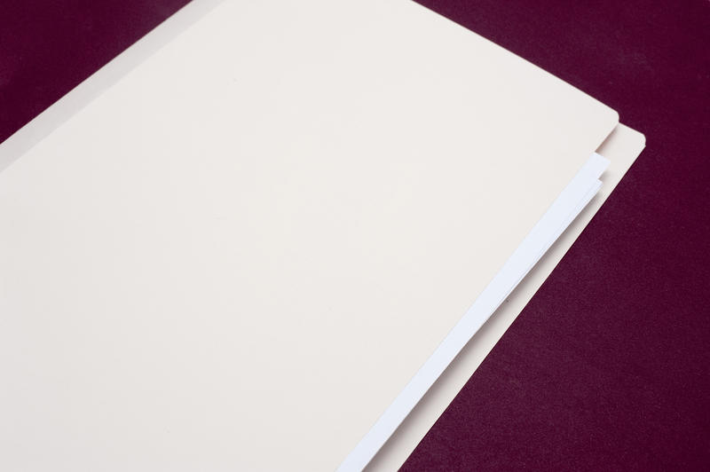 Blank white closed folder with copyspace for your header or text