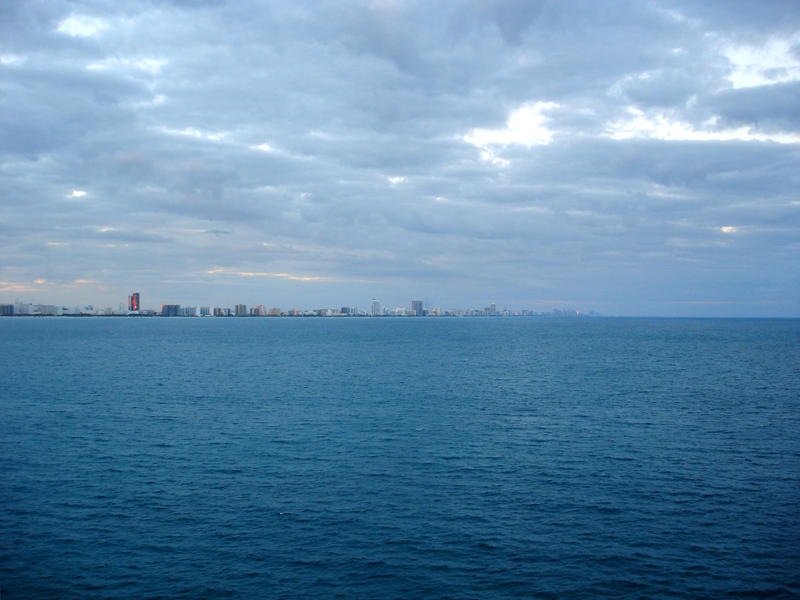 ocean front miami horizion as viewed from the water