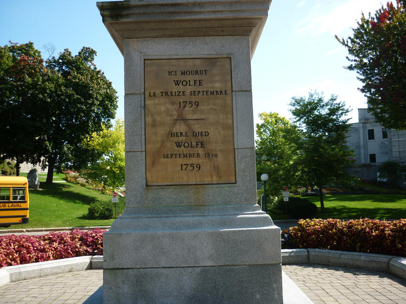 pedestal of the monument de wolfe in quebec city