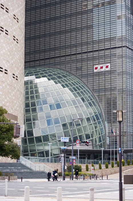 Gian spherical atrium of the NHK Osaka Building, Japan