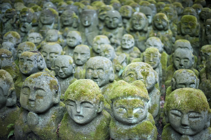 Cute Rakan stone statues at Otagi Nenbutsu-ji
