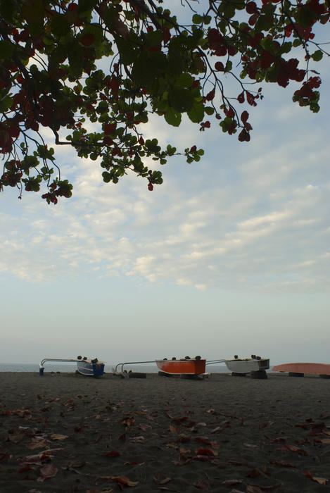 outrigger canones on the beach at Ho'okena on hawaiis Big Island