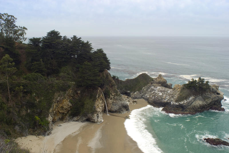 The famous mcway waterfall in Julia Pfeiffer Burns State Park, california pacific coast highway