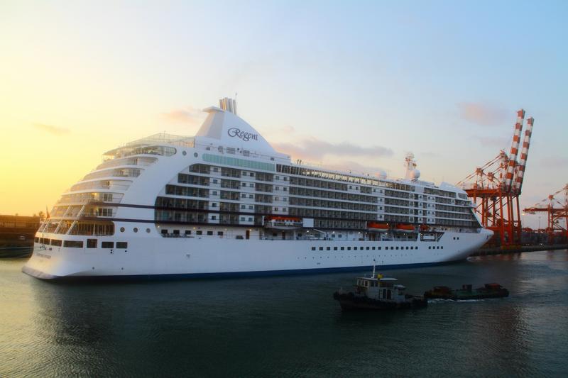 A passenger liner at Colombo port , Sri lanka