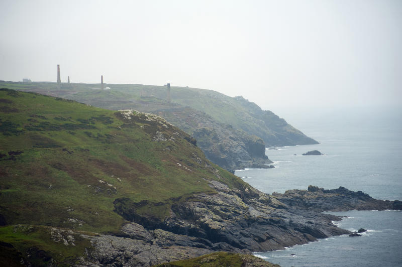 rugged cornish atlantic coastline near pendeen