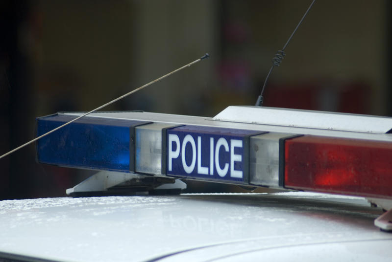 details of the lights on top of a police car