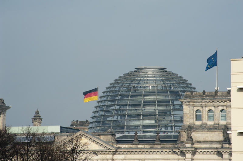 Glass dome of the Reichstag building, Berlin which replaces the old cupola and now offers a magnificent 360 degree view of the city