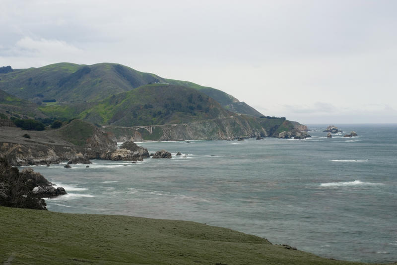 rocky creek seascape, a of the big sur coast including the rocky creek bridge, california