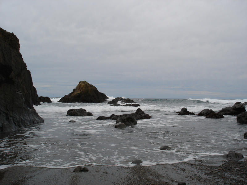 waves breaking on a beach