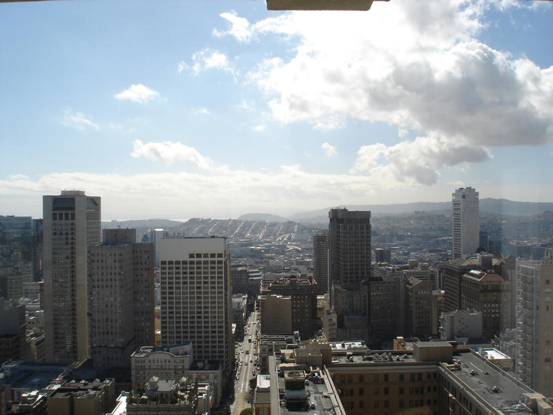 the city of san francisco viewed from a tall building