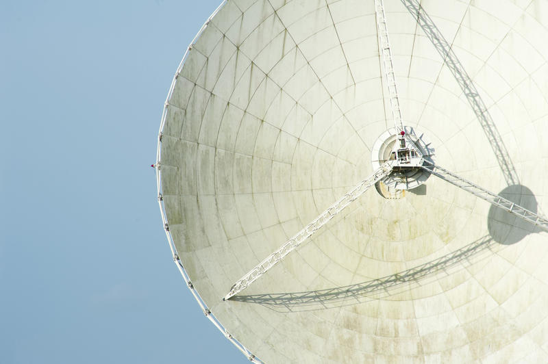 Large parabolic satellite dish at the Goonhilly Satellite Earth Station on the Lizard Peninsula Cornwall