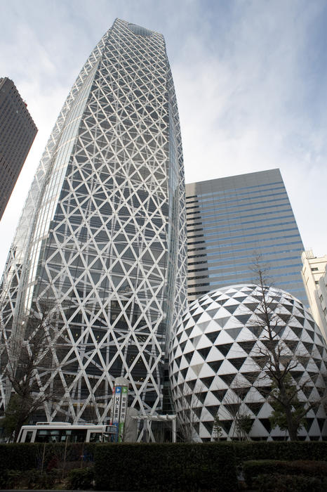 modern japanese architecture in shunjuku, japan