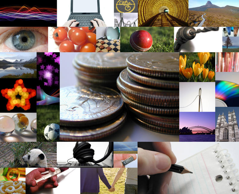 a concept image representing generic stock images in an image library