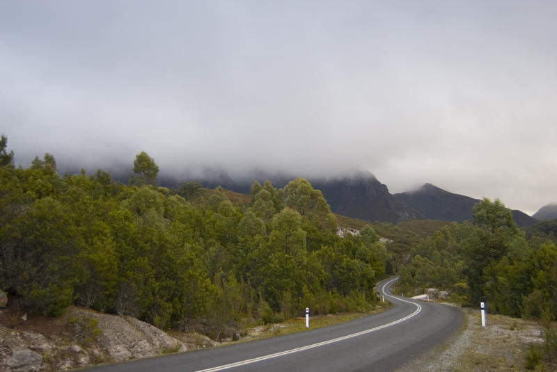 road through tasmanias southwest wilderness