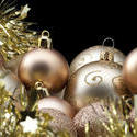 6834   Gold Xmas baubles and tinsel