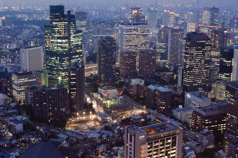 spectacular view from the 250 metre special observation deck of the tokyo TV tower