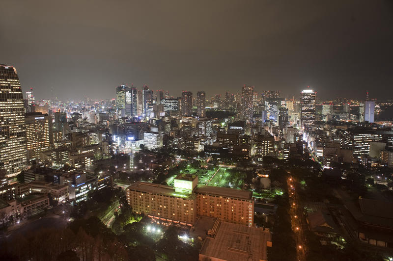 a night time view of the japanese capital seen from the TV tower