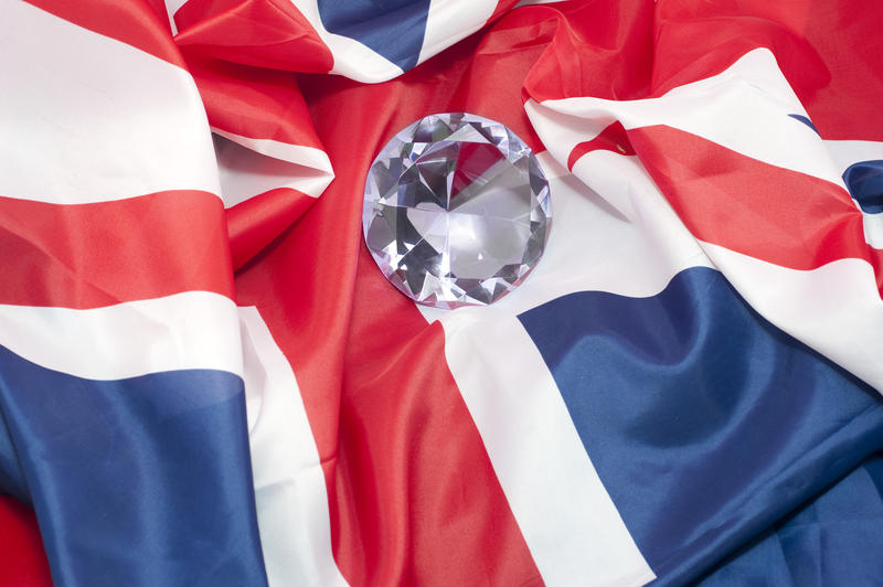 diamond jubilee concept, a british flag and diamond background
