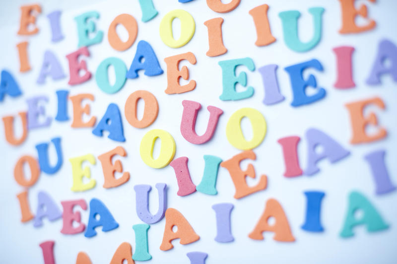 Colorful letters of the alphabet on white background