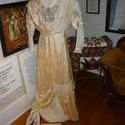6760   Antique wedding dress on display